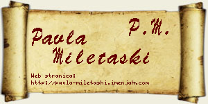Pavla Miletaški vizit kartica